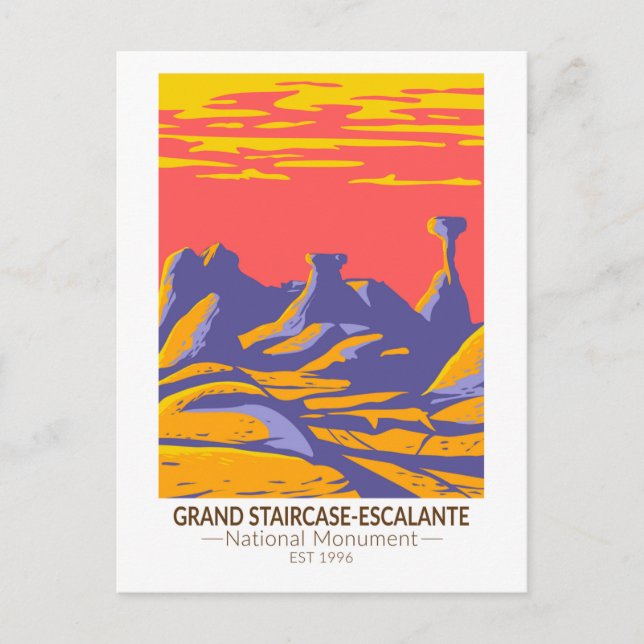 Carte Postale Grand Escalier Escalante Monument National Utah (Devant)
