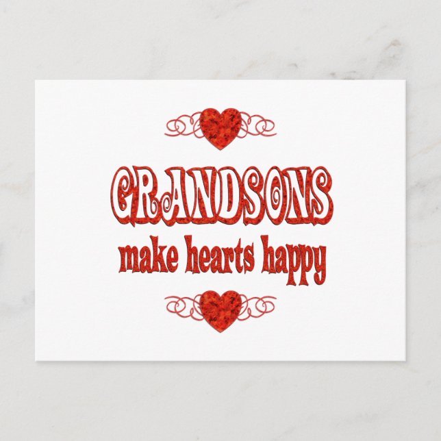 Carte Postale Grand-fils Coeurs (Devant)