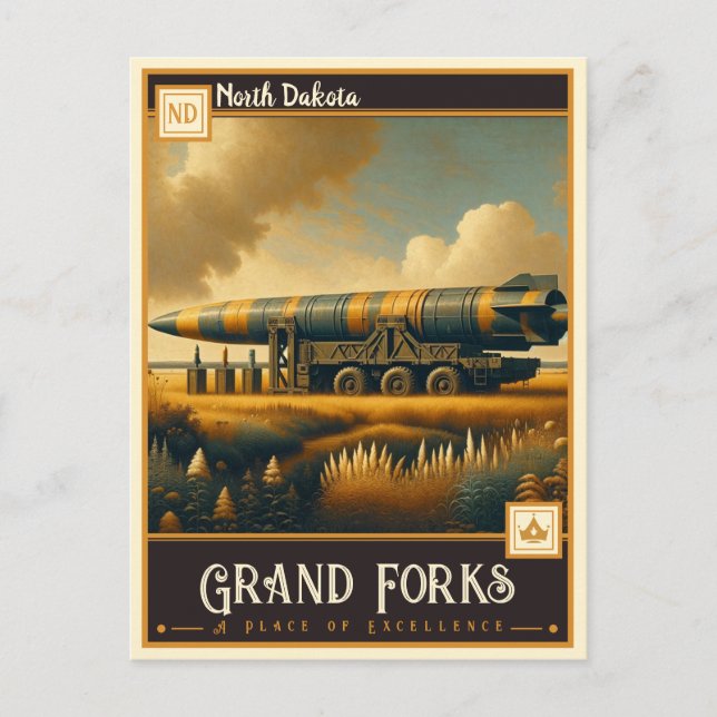 Carte Postale Grand Forks, Dakota du Nord | VINTAGE (Devant)