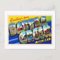 Carte postale grand format de Battle Creek Michiga