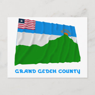 Carte Postale Grand Gedeh Comté Drapeau agitant avec nom