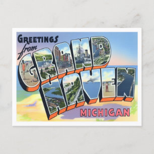 Carte postale Grand Haven, Michigan Vintage Big Le