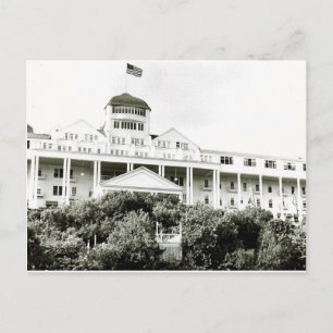 Carte Postale Grand Hotel, Île Mackinac, noir et blanc