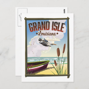 Carte Postale Grand Isle, Louisiane Affiche de voyage
