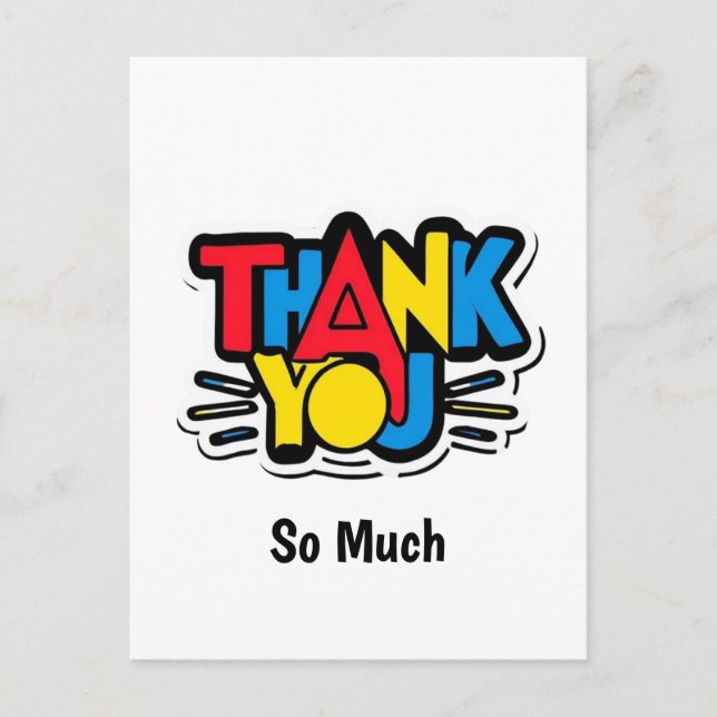Carte Postale Grand Merci du Fond du Cœur Message d'Appréciation (Devant)