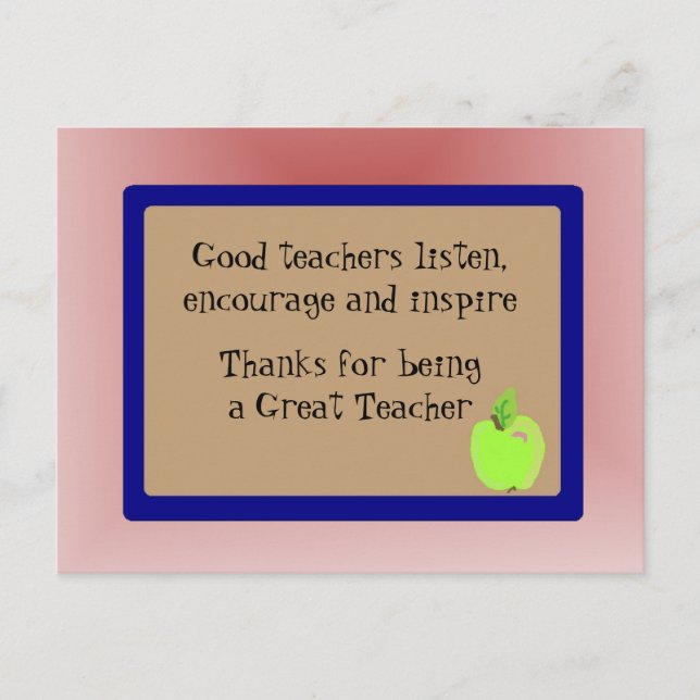 Carte Postale Grand Merci enseignant (Devant)