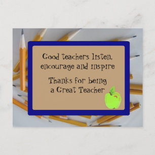 Carte Postale Grand Merci enseignant