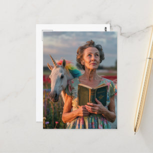 Carte Postale Grand-mère et sa licorne