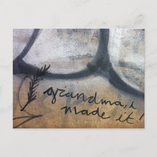 Carte Postale grand-mère, j'ai réussi ! graffiti (Devant)
