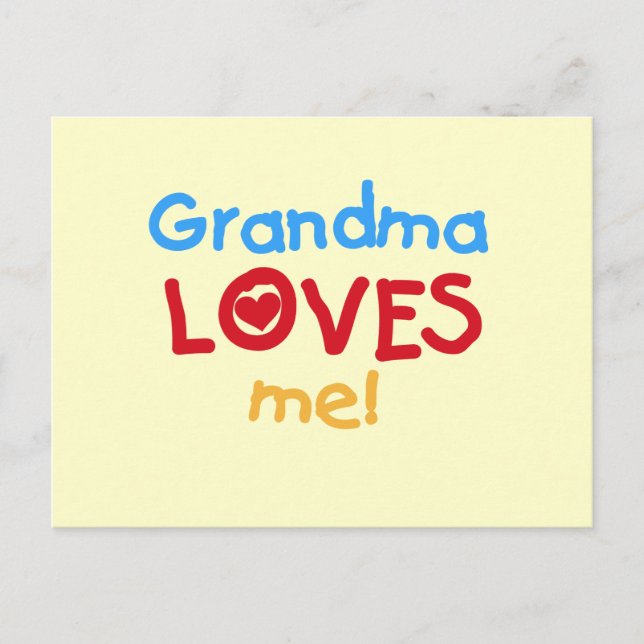 Carte Postale Grand-mère m'aime T-shirts et cadeaux (Devant)