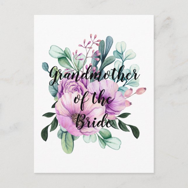 Carte Postale Grand-mère personnalisée de la mariée BUDGET (Devant)