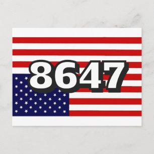 Carte Postale Grand Nombre Drapeau Américain