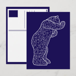 Carte Postale grand ours bleu