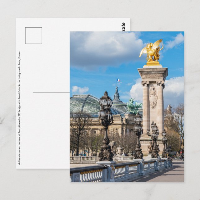 Carte Postale Grand Palais et pont Alexandre III - Paris (Devant / Derrière)