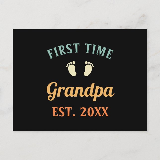 Carte Postale Grand-père Abuelo Nonno Gramps Première fois Grand (Devant)