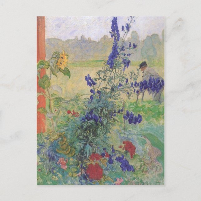Carte Postale Grand-père aux fleurs 1909 (Devant)