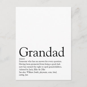 Carte Postale Grand-père, grand-père, papa définition