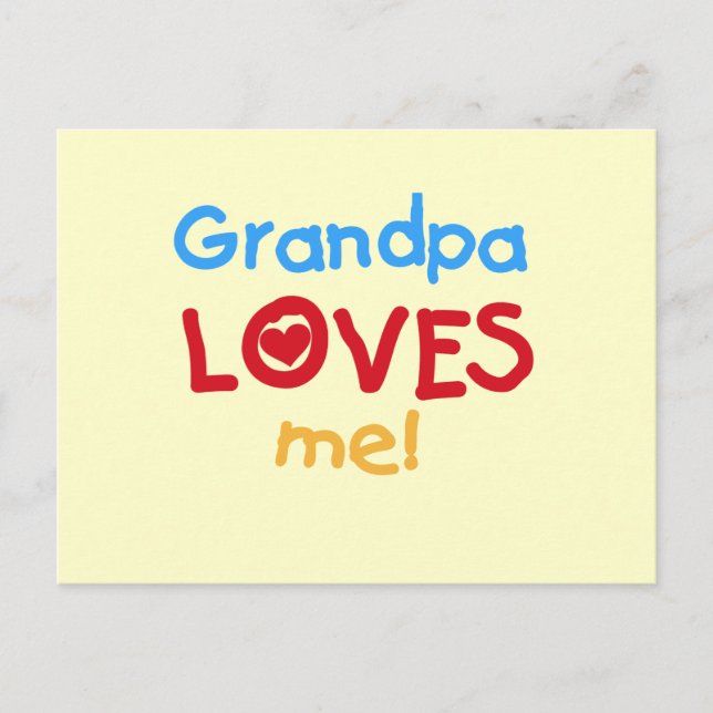 Carte Postale Grand-père m'aime t-shirts et cadeaux (Devant)