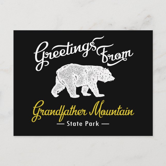 Carte Postale Grand-père Mountain State Park Bear (Devant)