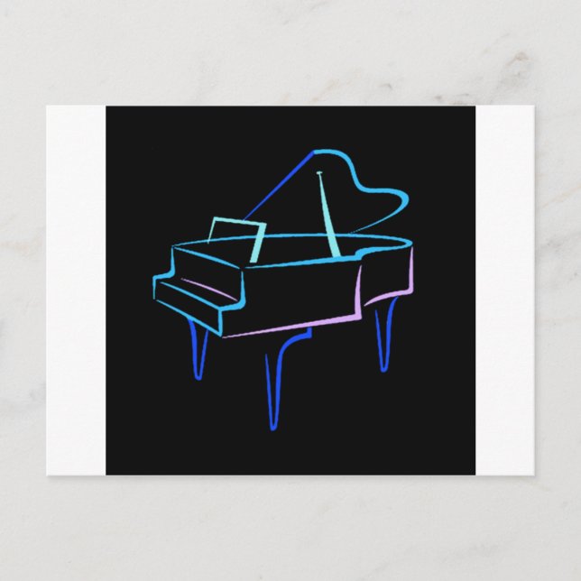 Carte Postale Grand piano bleu Abstrait (Devant)