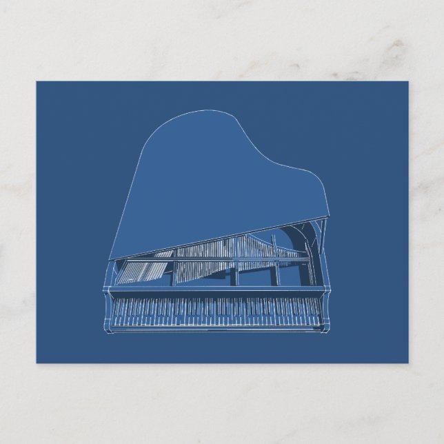 Carte Postale Grand Piano : Peinture sur plan : (Devant)