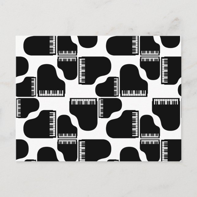 Carte Postale Grand Pianos Music Themed Piano Art Custom COLOR (Devant)