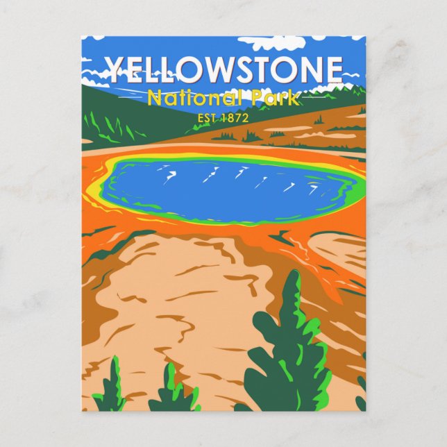 Carte Postale Grand Prismatic Spring du Parc national de Yellows (Devant)