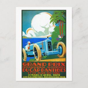 Carte Postale Grand Prix des voitures de course vintage français