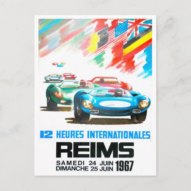 Carte Postale Grand Prix Reims 12h 1967 (Devant)