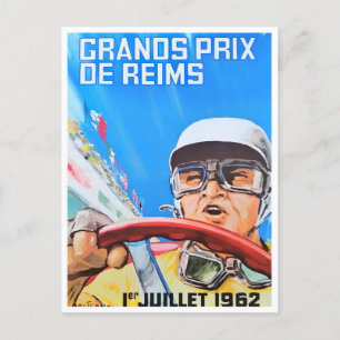Carte Postale Grand Prix vintage de Reims 1962