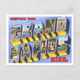 Carte Postale Grand Rapids, Minnesota Vintage Big Letters