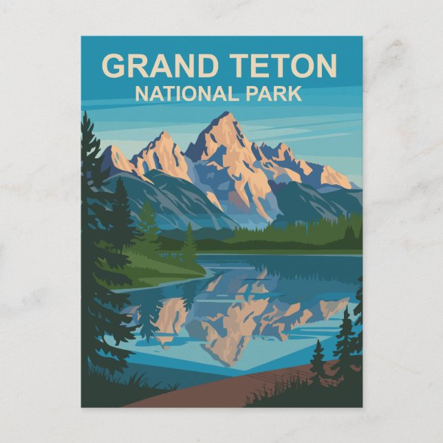 Carte Postale Grand Teton National Park Paysage Art de Voyage (Devant)