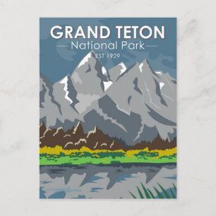 Carte Postale Grand Teton Parc National Wyoming Vintage