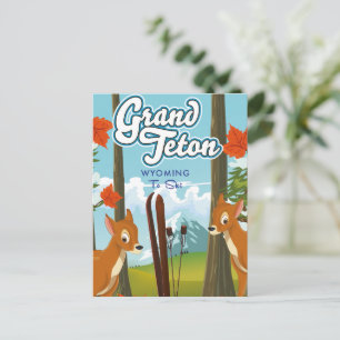Carte Postale Grand Teton Wyoming pour skier.