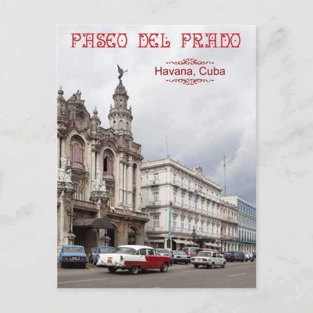 Carte Postale Grand Théâtre de La Havane, Paseo del Prado, Cuba (Devant)