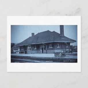 Carte Postale Grand Trunk Depot Pontiac Michigan (Cyan)