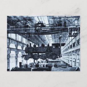 Carte Postale Grand Trunk Railroad Shops vers 1910 - Cyanotype