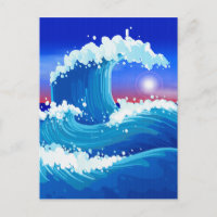 Grand Tsunami bleu Art de la vague