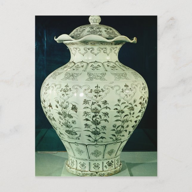 Carte Postale Grand vase à "Kuoan" décoré des fleurs bleues (Devant)