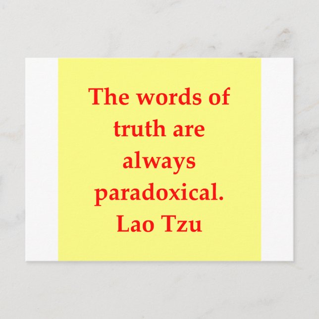 Carte Postale grande citation Lao Tzu (Devant)