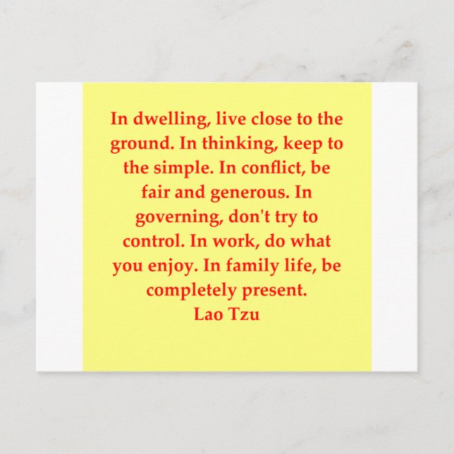 Carte Postale grande citation Lao Tzu (Devant)