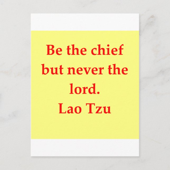 Carte Postale grande citation Lao Tzu (Devant)