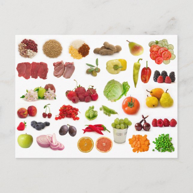Carte Postale grande collection de fruits et légumes (Devant)