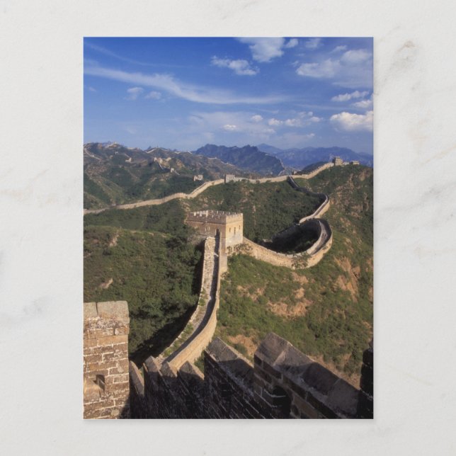 Carte Postale Grande Muraille sinuant à travers la montagne, (Devant)