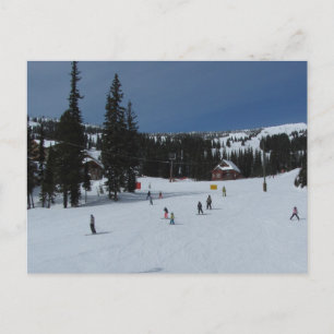 Carte Postale Grande scène de ski blanc