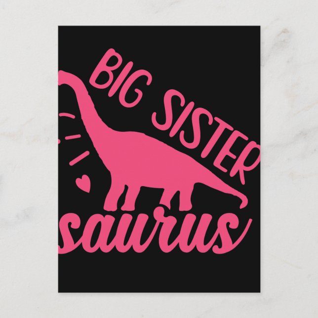 Carte Postale Grande soeur Saurus en rose (Devant)