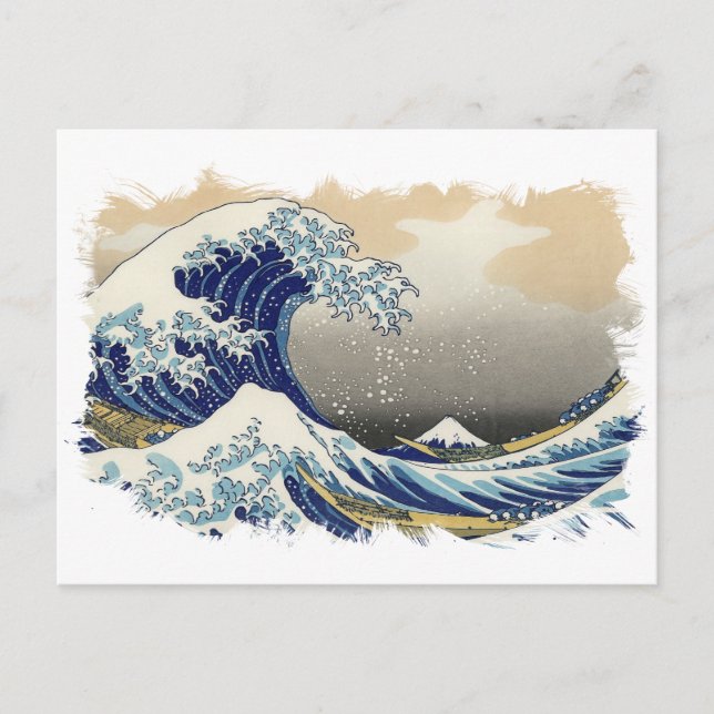 Carte Postale Grande vague au large de Kanagawa Abstrait Hokusai (Devant)