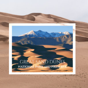 Carte Postale Grandes dunes de sable, ombres du coucher de solei