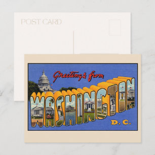Carte Postale Grandes lettres Vintages de Washington DC