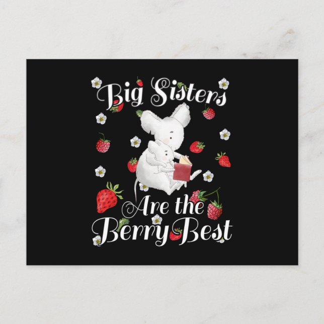 Carte Postale Grandes Sœurs Berry Best - Pun de Fraise Souris (Devant)